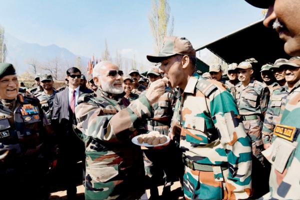 Modi celebrates Diwali with troops, calls them 'family'