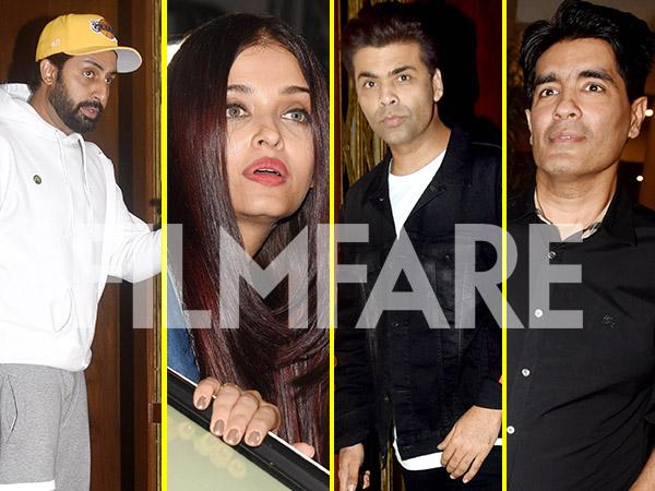 Pictures Abhishek Bachchan Aishwarya Rai Bachchan party with Karan Johar and Manish Malhotra 